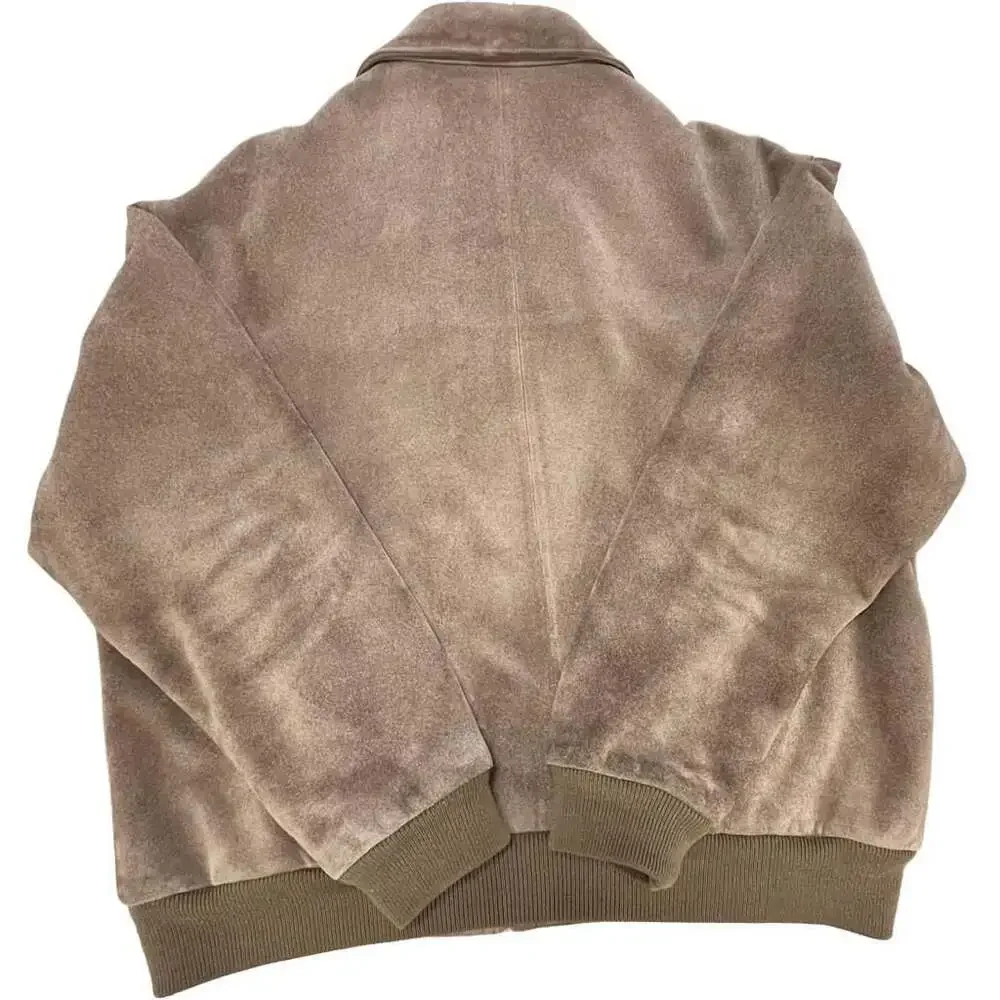 VTG 90s Polo Ralph Lauren Suede Bomber - Men's Large Blank Back Plaid Liner